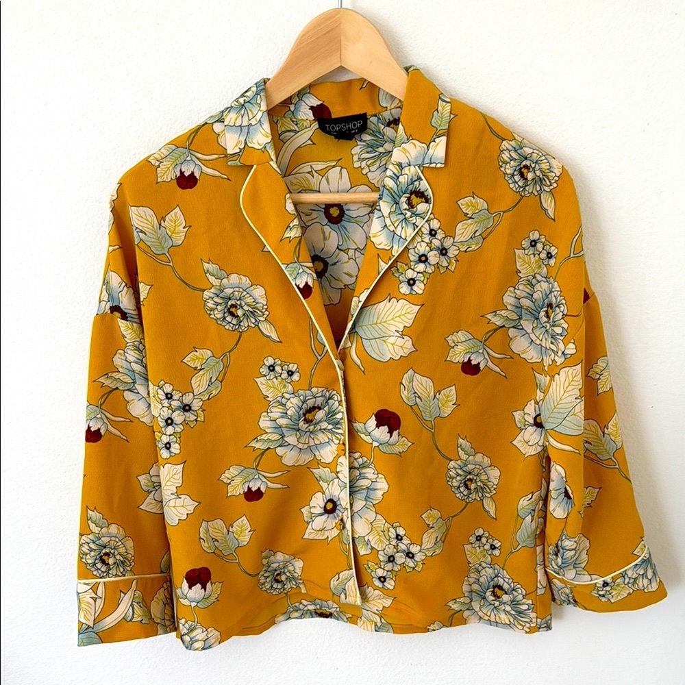 Topshop Gold Floral Top